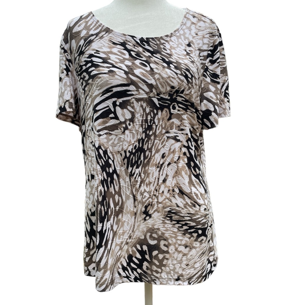 JM Collection Top Bold Geometric Raised Threading Oversized